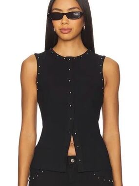 NEVER FULLY DRESSED  Studded Button Tank Medium New